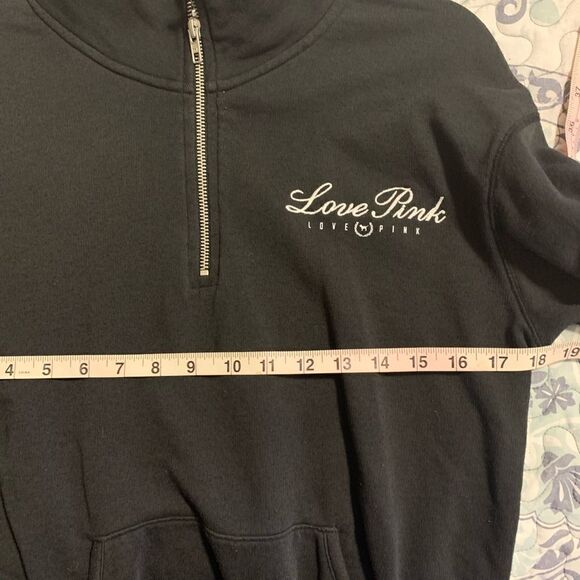 PINK Victoria’s Secret Black 1/2 zip pullover size S - Picture 6 of 7